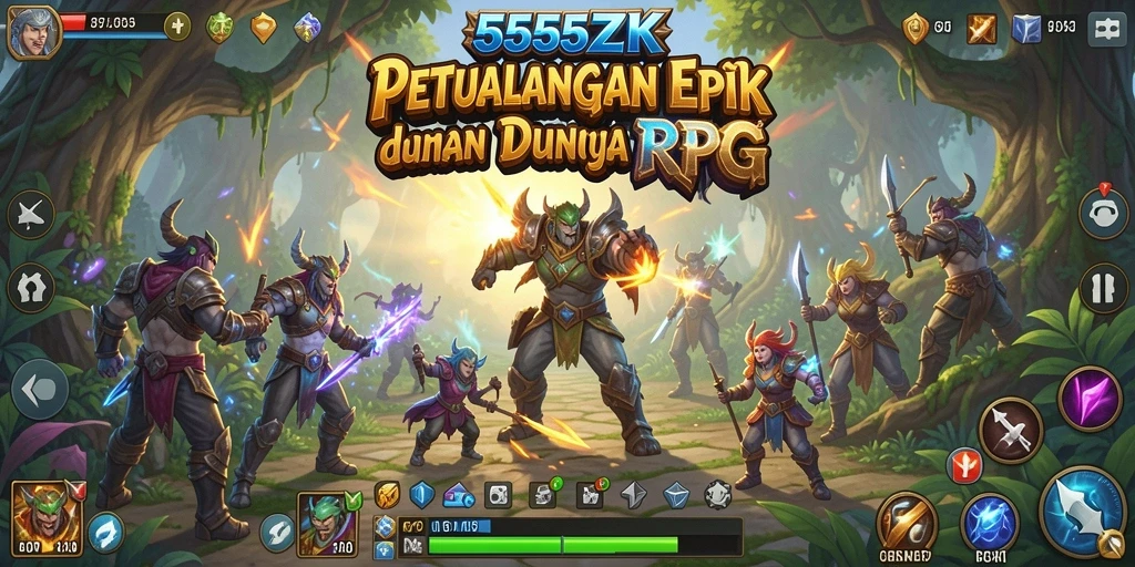 Gameplay RPG mendebarkan di 555ZK dengan grafis memukau.