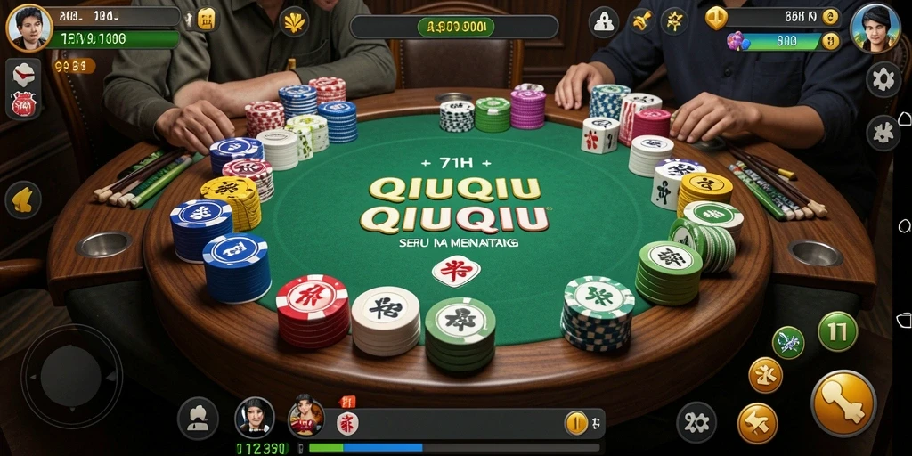 Tampilan gameplay QiuQiu yang kompetitif dan menarik.