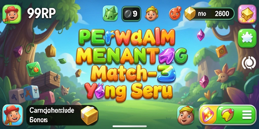 Tampilan gameplay seru dari 99RP, mencocokkan elemen yang sama.