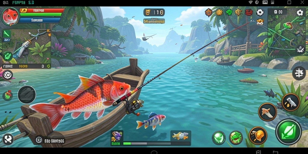 Tampilan gameplay <strong>FBRP88</strong> dengan aksi memancing yang seru.