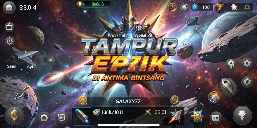 Tampilan menarik dari gameplay tempur di GALAXY77 yang mendebarkan.