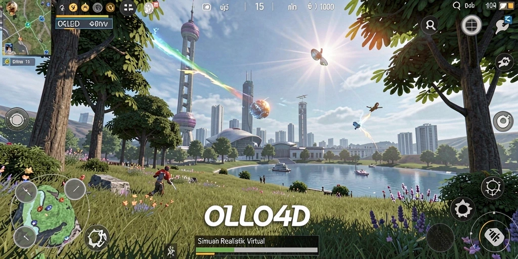 Screenshot utama OLLO4D menampilkan gameplay simulasi yang menarik.